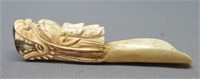 OLD CHINESE CARVED BONE APOTHECARY SCOOP
