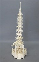 ASIAN CARVED  IVORY PAGODA TEMPLE