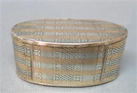 OVAL SILVER BOX WITH ROSE GOLD VERMAIL BANDS