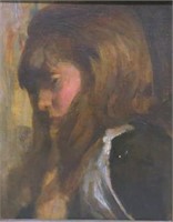 CLAUDE MARKS (ATTRIB.) OIL PORTRAIT OF YOUNG GIRL
