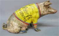 NANCY WHORF PAINT DECORATED CAST IRON PIG BANK