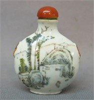 CHINESE PORCELAIN SNUFF BOTTLE , MARKED