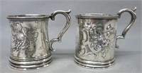 TWO MID 19TH C. AMERICAN SILVER CHRISTENING CUPS