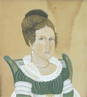EARLY 19TH C. AMERICAN WATERCOLOR PORTRAIT