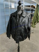 Vintage Black Leather Jacket Size Large