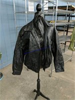 Vintage Black Leather Jacket Quilted Style