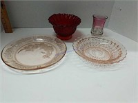 Red And Pink Glassware