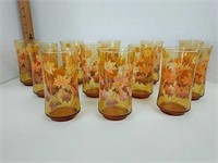 Set Of 12 Leaf Glasses