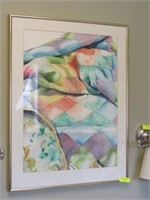 Watercolor of Quilt: Artist Signed Bragwell