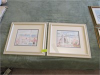 Two Seaside Prints: Matted & Framed