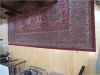 Wool Room Size Rug: 7'10 x 10', Burgundy Ground, M