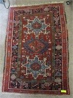 Oriental Carpet: 3x4, Multi Colors, Missing Fringe