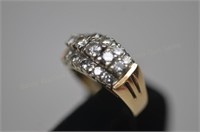 14K 2 Tone Dinner Ring set w/15 Full Out Diamonds