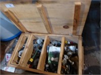 Wood box w/ misc. pipe fittings