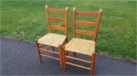 2 wicker seat chairs