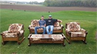 Pinewood Rustic Sofa Set