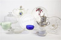 Sadler & Single Tea Pot, Milk Glass & Lustre Ware