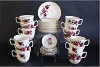 Rose Bone China Tea Cup Sets & Dessert Plates