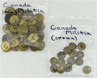 QTY. LARGE & SMALL CANADIAN CROWN MILITIA BUTTONS