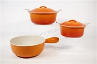 Vintage Orange Le Creuset Casserole Dishes & Pot