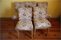 Set of Five Armless Slant Back Occasional Chairs