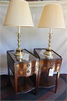 pair of sofa end tables and matching lamps