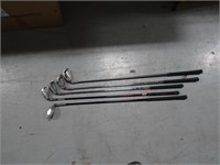 Assortment of left handed irons and one RH iron
