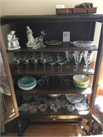 Contents of cabinet including stemware and misc