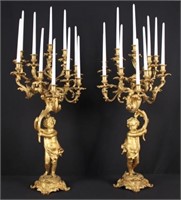 Pair of French Louis XV Style 19th C. Candelabras