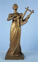 Antonin Larroux (1859 - 1937) Sainte Cecile Bronze