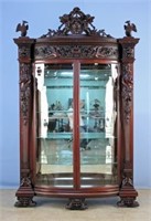 R.J. Horner China Cabinet with Maidens and Eagles