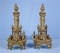 Pair Louis XVI Style French Andirons