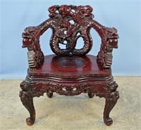 Japanese Hand Carved Dragon Chair Circa 1910