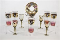 Sovereign Tea Cup & Gold Rim High Ball Glasses
