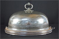 Sheffield Plate Silver Meat Dome with Handle