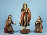 Three Spanish Colonial 18th Century Santos Figures