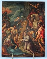 Christ Carrying The Cross, Oil on Copper Italian