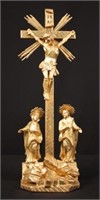 Circa 1900 Gilt Gold Crucifix with Saints