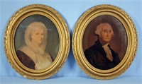 1867 George & Martha Washington Chromo Oil Prints