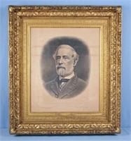 Robert E. Lee Memorial Engraved Portrait C. 1870