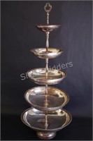 Silver Plate Five Tiered LARGE Dessert Stand