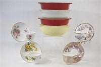 Retro Deep Dish Pyrex Dishes, Bowl & Tea Cups