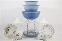 Pyrex Nesting Bowls, Dessert Plates & China Cups