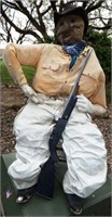 Stuffed Cowboy Scarecrow Guy BB Gun & Chair
