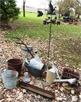 Lot of Sprinkler Cans Chicken Feeder Pail & More