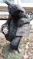 Resin Bear Wipe Your Paws Statue