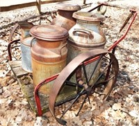 Antique Milk Can Cart - Milk Cans & More