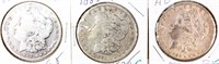 Coin 3 Morgan Silver Dollars 1888-O, 1885 & 1886