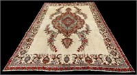 Semi antique Tabriz camel ground wool rug