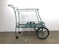 Iron Outdoor Bar Cart on Wheels